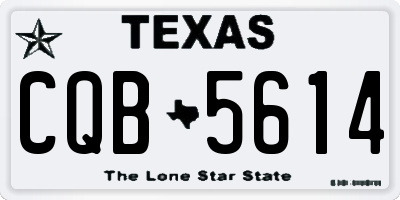 TX license plate CQB5614