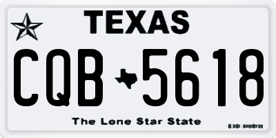 TX license plate CQB5618