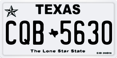 TX license plate CQB5630