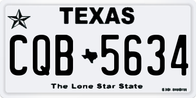 TX license plate CQB5634