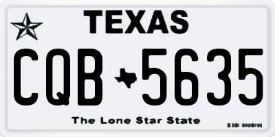 TX license plate CQB5635