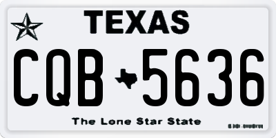 TX license plate CQB5636