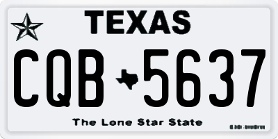 TX license plate CQB5637