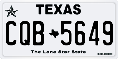 TX license plate CQB5649