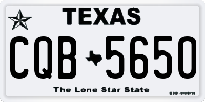 TX license plate CQB5650