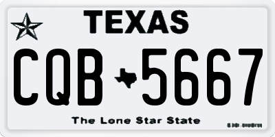TX license plate CQB5667