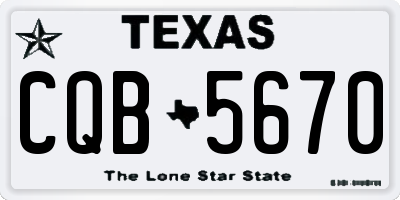 TX license plate CQB5670
