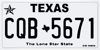 TX license plate CQB5671