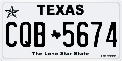 TX license plate CQB5674