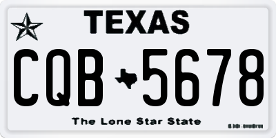 TX license plate CQB5678