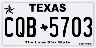 TX license plate CQB5703