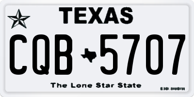 TX license plate CQB5707