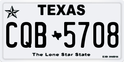 TX license plate CQB5708