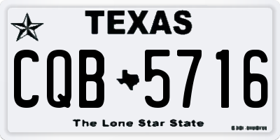 TX license plate CQB5716