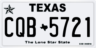 TX license plate CQB5721