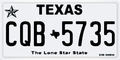 TX license plate CQB5735