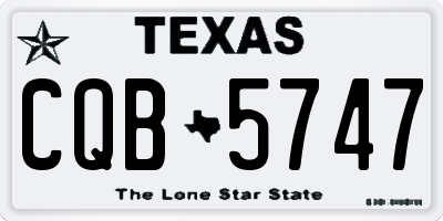 TX license plate CQB5747