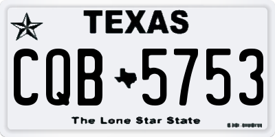 TX license plate CQB5753