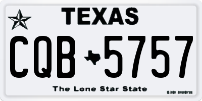 TX license plate CQB5757