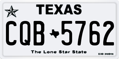 TX license plate CQB5762
