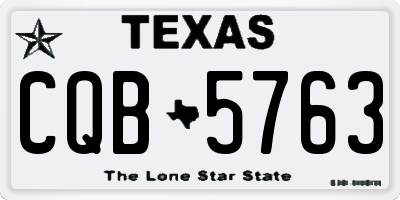 TX license plate CQB5763