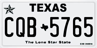 TX license plate CQB5765
