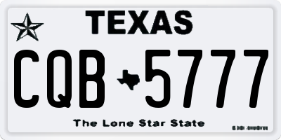 TX license plate CQB5777