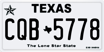 TX license plate CQB5778
