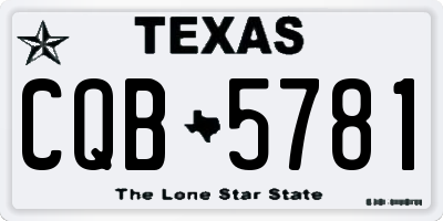 TX license plate CQB5781