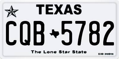 TX license plate CQB5782