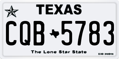 TX license plate CQB5783