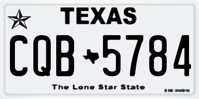 TX license plate CQB5784