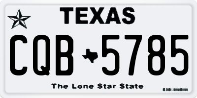 TX license plate CQB5785