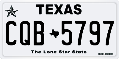 TX license plate CQB5797