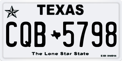 TX license plate CQB5798