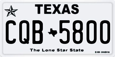 TX license plate CQB5800