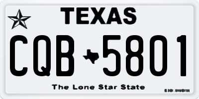TX license plate CQB5801