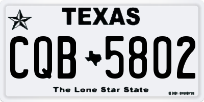 TX license plate CQB5802