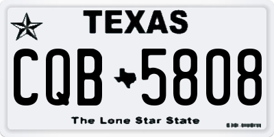 TX license plate CQB5808