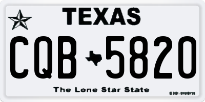TX license plate CQB5820