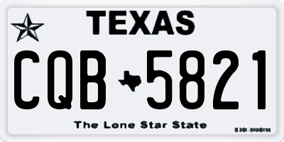 TX license plate CQB5821