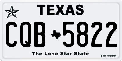 TX license plate CQB5822