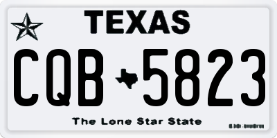TX license plate CQB5823
