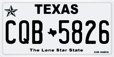 TX license plate CQB5826