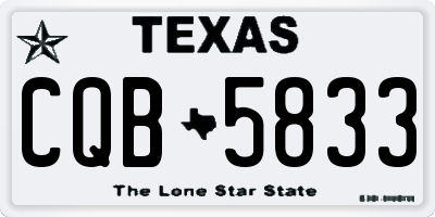 TX license plate CQB5833
