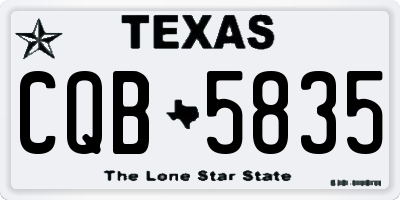 TX license plate CQB5835
