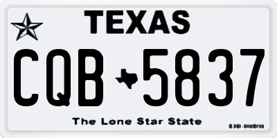 TX license plate CQB5837