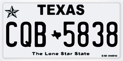 TX license plate CQB5838