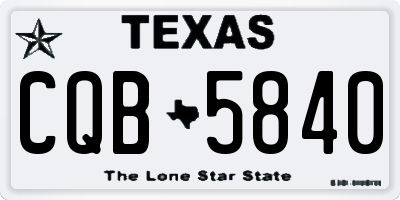 TX license plate CQB5840