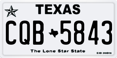 TX license plate CQB5843